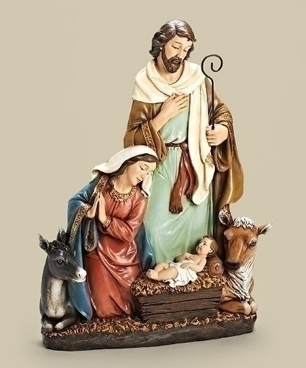 Roman 24" Joseph Studio Holy Family with Donkey & Ox Christmas Nativity Statue